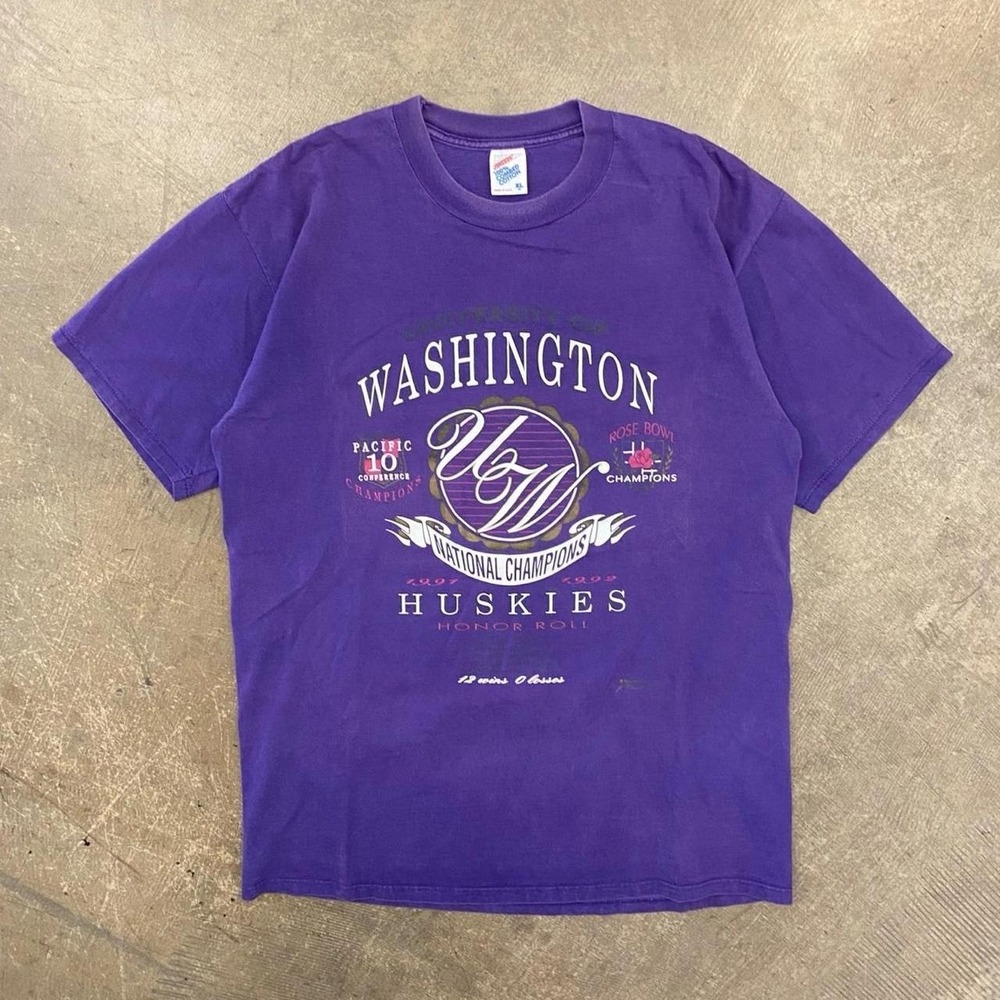 Vintage Washington Huskies 1992 Rose Bowl National Champions Jerzees Shirt XL